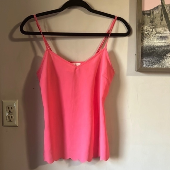 FINAL SALE Anthropologie | Eloise Coral “Lila” Scalloped Cami Top Size XS - Picture 2 of 8